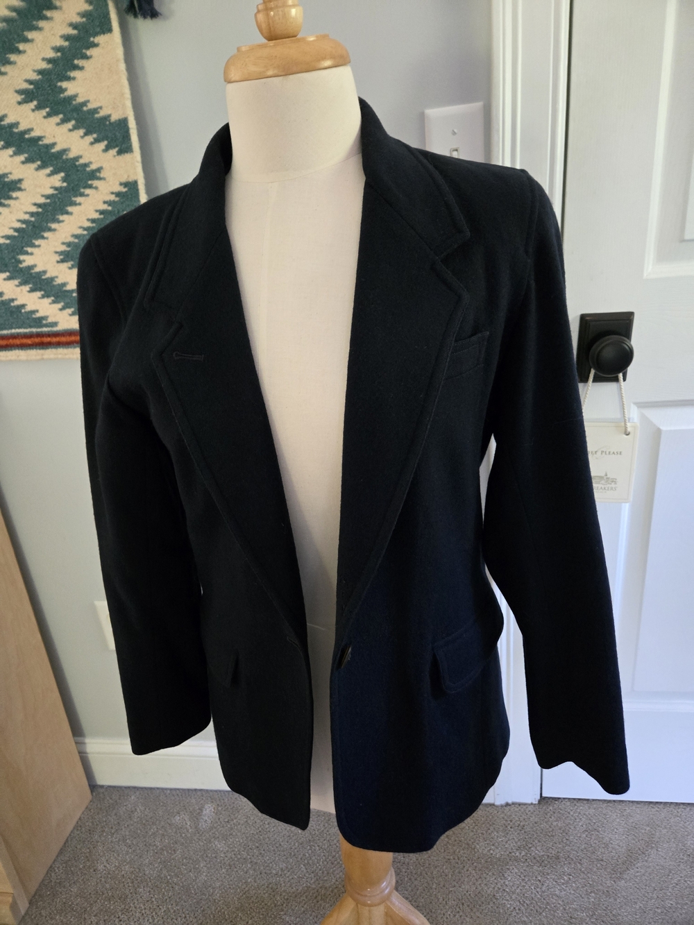 Classic Liz Sport Vintage Women’s Petite Size 6p Navy Blue Blazer Jacket Wool